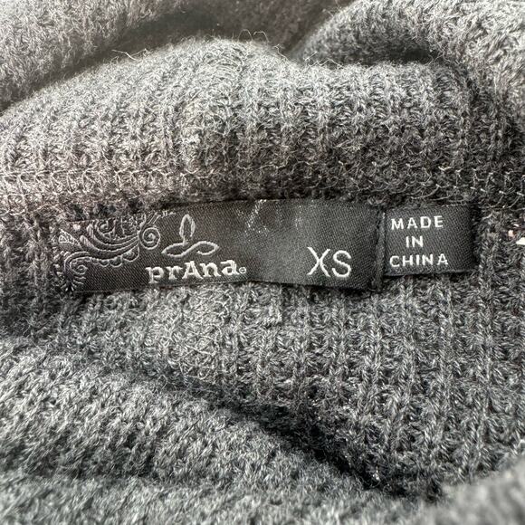 Prana Gray Charcoal Milani Sweater Dress Womens XS Drawstring Cowl Neck Bodycon - Picture 12 of 12